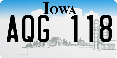 IA license plate AQG118