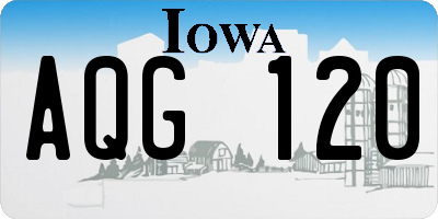 IA license plate AQG120