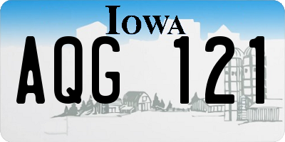 IA license plate AQG121