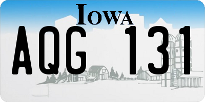 IA license plate AQG131