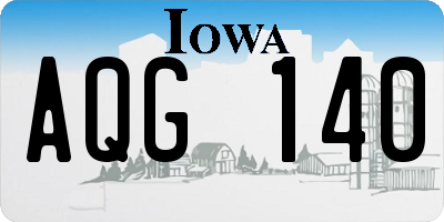 IA license plate AQG140