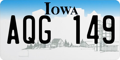 IA license plate AQG149