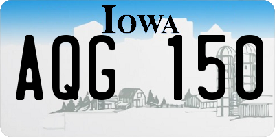 IA license plate AQG150