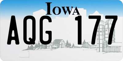 IA license plate AQG177