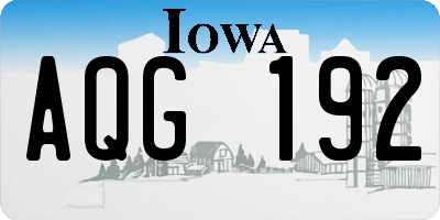 IA license plate AQG192