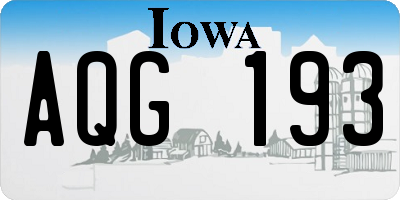 IA license plate AQG193