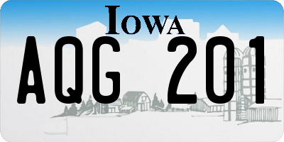 IA license plate AQG201