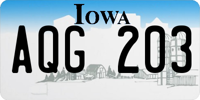 IA license plate AQG203