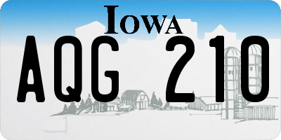 IA license plate AQG210