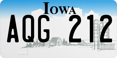 IA license plate AQG212
