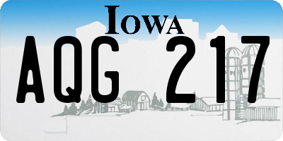 IA license plate AQG217