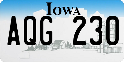 IA license plate AQG230