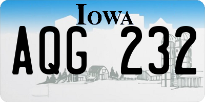 IA license plate AQG232