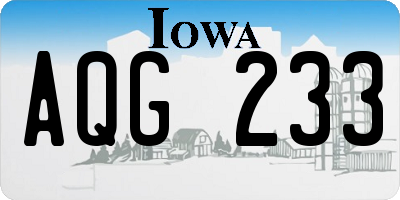 IA license plate AQG233