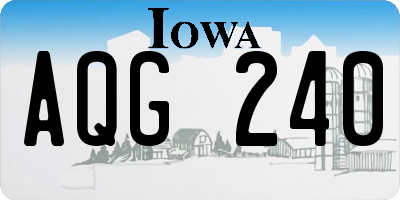 IA license plate AQG240