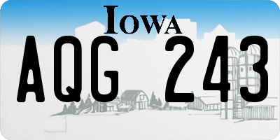 IA license plate AQG243