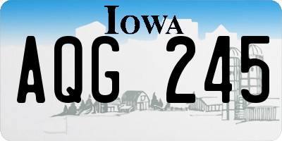 IA license plate AQG245
