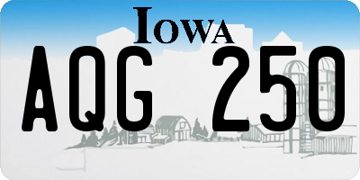 IA license plate AQG250