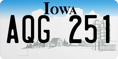 IA license plate AQG251