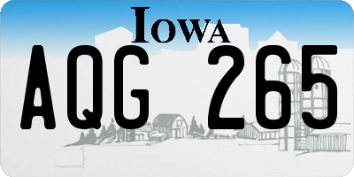 IA license plate AQG265