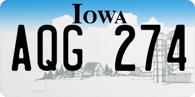 IA license plate AQG274