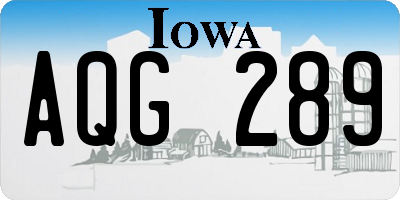 IA license plate AQG289