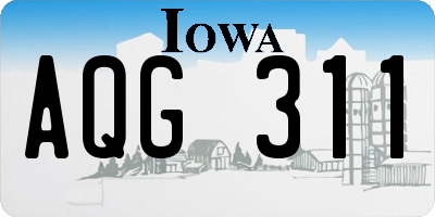 IA license plate AQG311