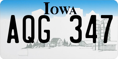 IA license plate AQG347