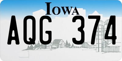 IA license plate AQG374