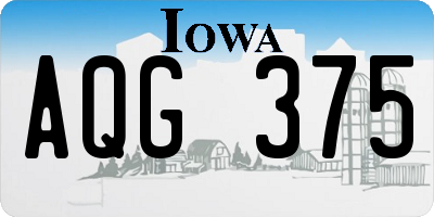 IA license plate AQG375