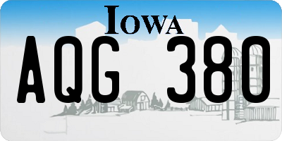 IA license plate AQG380