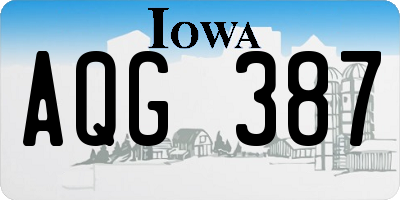 IA license plate AQG387