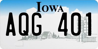 IA license plate AQG401