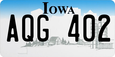 IA license plate AQG402
