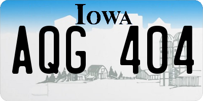 IA license plate AQG404