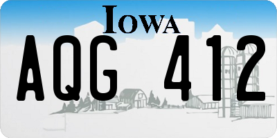IA license plate AQG412