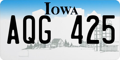 IA license plate AQG425