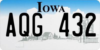 IA license plate AQG432