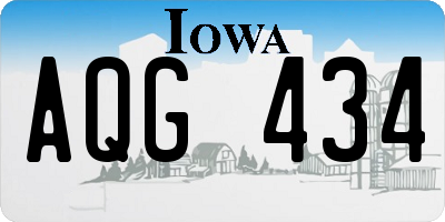 IA license plate AQG434