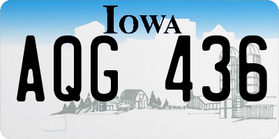 IA license plate AQG436