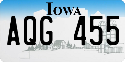 IA license plate AQG455