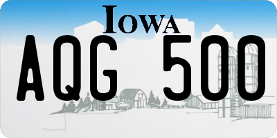 IA license plate AQG500