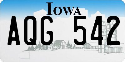 IA license plate AQG542