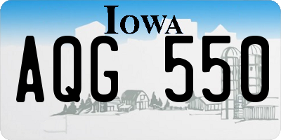 IA license plate AQG550