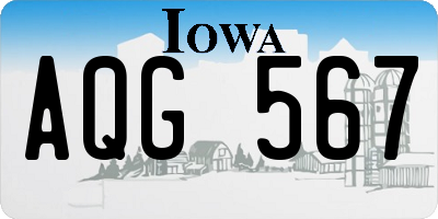 IA license plate AQG567