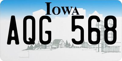 IA license plate AQG568