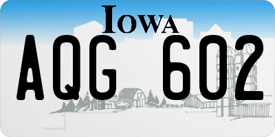IA license plate AQG602