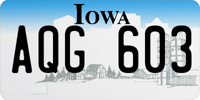 IA license plate AQG603