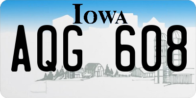 IA license plate AQG608