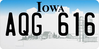 IA license plate AQG616